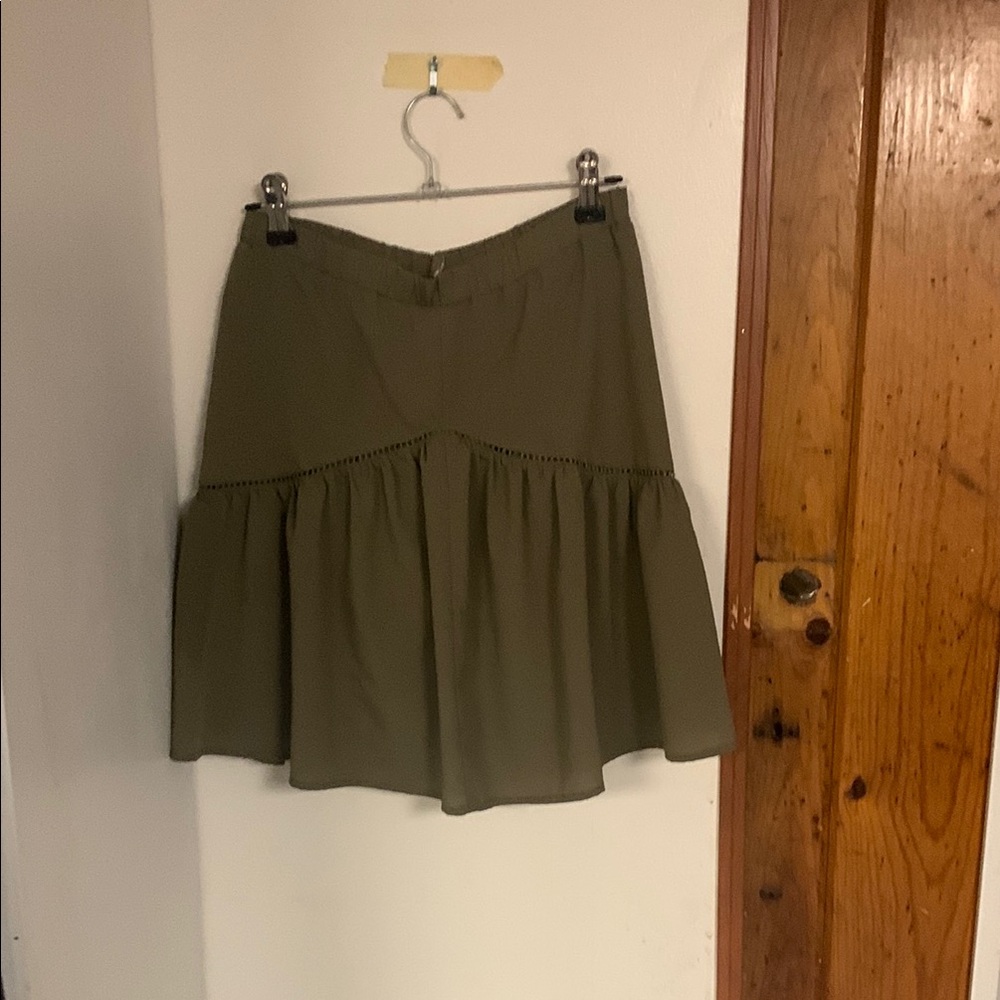 Banana Republic Green Mini Skater Skirt